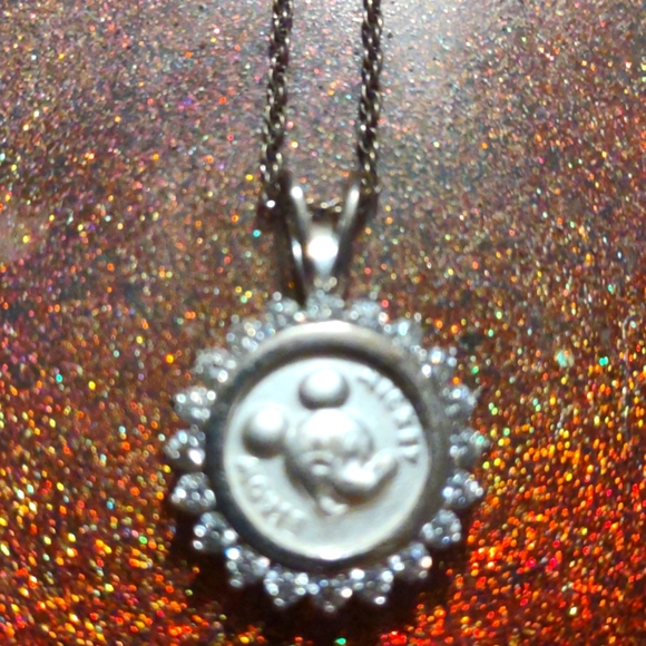Disney's Mickey mouse silver and rhinestone necklace - Picture 2 of 2